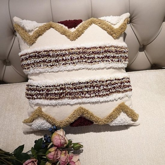 Nordic Throw Pillow Cover Tribal Bohemian Tufted Pillowcase Super Soft Cushion Covers for