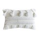 Nordic Morocan Textured Boho Throw Pillow for Case Woven Tufted White Tassel Striped