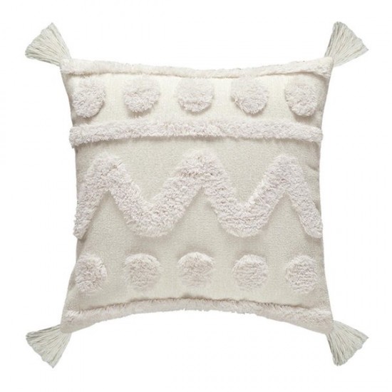 Nordic Boho Minimalist White Throw Pillow for Case Wave Striped Tufted Textured