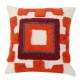 Tribal Boho Tufted Throw Pillow for Case Embroidered Square Pattern Cushion Cove