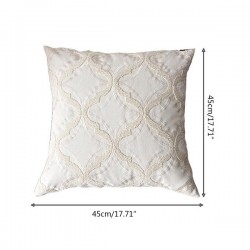 Nordic Cotton Linen Throw Pillow for Case Embroidery Vintage Geometric Plaid Flower