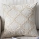 Nordic Cotton Linen Throw Pillow for Case Embroidery Vintage Geometric Plaid Flower