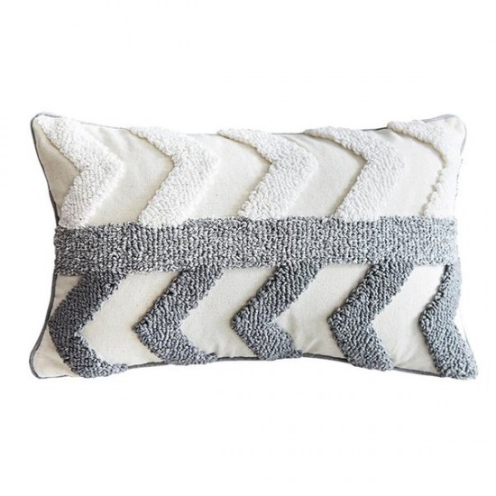 Modern Nordic Woven Tufted Throw Pillow for Case Boho Zig Zag Wavy Striped Geometric