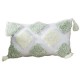 Pastoral Style Woven Tufted Throw Pillow for Case with Tassel Multicolor Rhombus Plaid