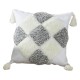 Pastoral Style Woven Tufted Throw Pillow for Case with Tassel Multicolor Rhombus Plaid