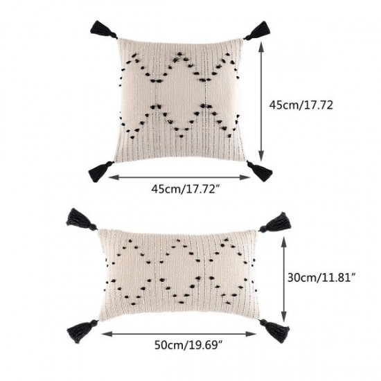 Nordic Modern Minimalist Throw Pillow for Case Farmhouse Black Cream Geometric Tufted