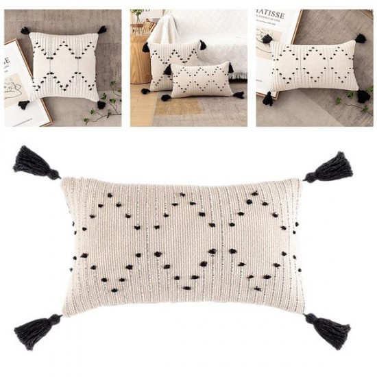 Nordic Modern Minimalist Throw Pillow for Case Farmhouse Black Cream Geometric Tufted