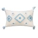 Nordic Moroccan Throw Pillow for Case Boho Tassels Woven Tufted Blue Cream Geometric