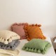 Nordic Moroccan Knitted Throw Pillow for Case with Pompoms Tassel Boho Striped Cable Knit