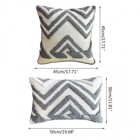 Boho Throw Pillow Cover Woven Tufted Stripe Decorative Cushion Covers Pillowcase