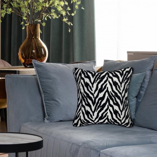 Square Throw Pillow Cover Modern Black White Geometric Pillowcase for Bed Sofa Couch