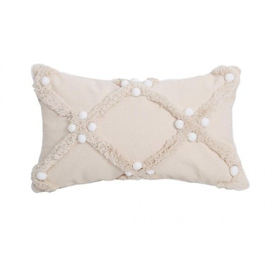 Boho Throw Pillow Cover Bohemian Geometric Pillowcase Soft Tufted Lumbar Cushion Covers