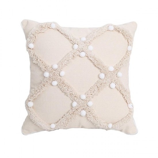 Boho Throw Pillow Cover Bohemian Geometric Pillowcase Soft Tufted Lumbar Cushion Covers