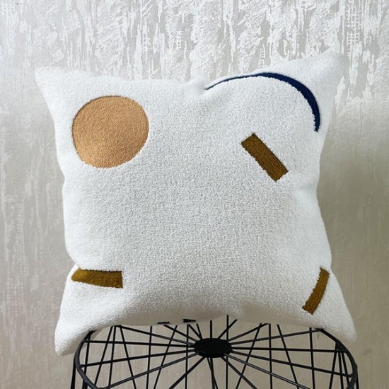 Tufted Pillow Cover Embroidered Simple Geometry Throw Pillow Covers for Home Office