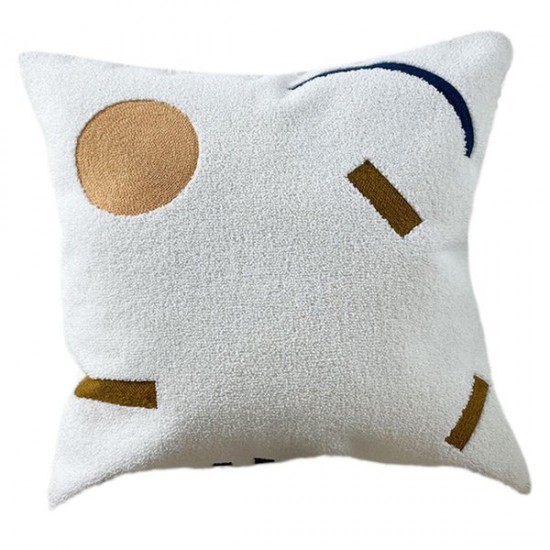 Tufted Pillow Cover Embroidered Simple Geometry Throw Pillow Covers for Home Office