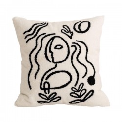 Tufted Throw Pillow for Case Morocan Abstract Geometric Embroidery Cushion Cover