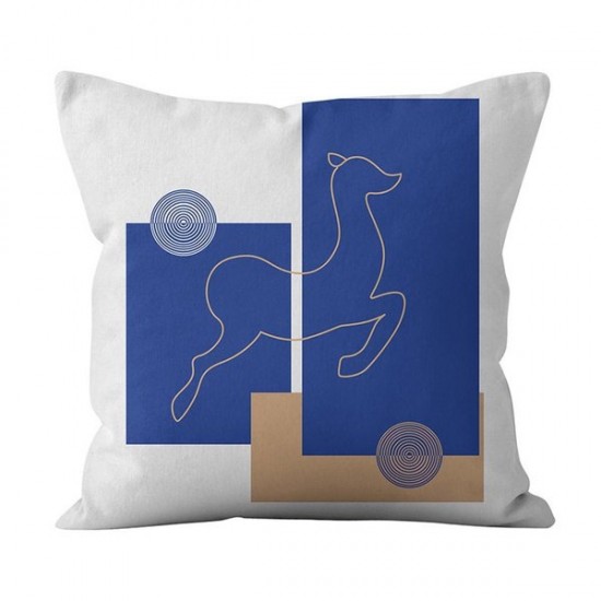 Nordic Style Linen Throw Pillow for Case Modern Minimalist Abstract Geometric Face Flower