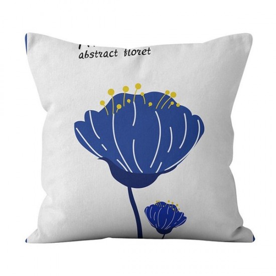 Nordic Style Linen Throw Pillow for Case Modern Minimalist Abstract Geometric Face Flower