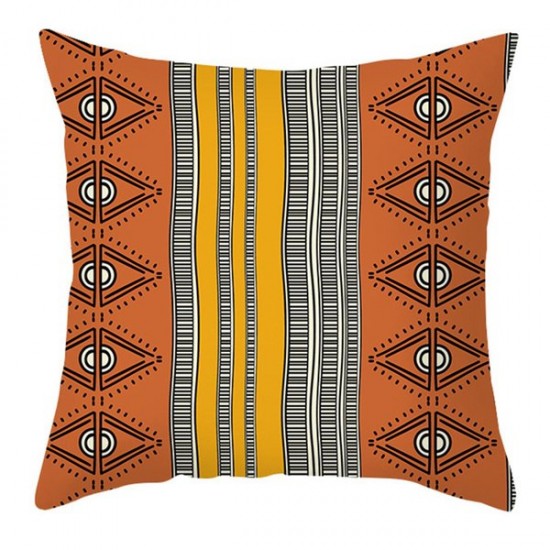 Nordic Bohemian Colorful Geometric Stripes Throw Pillow for Case Polyester Peach Velvet