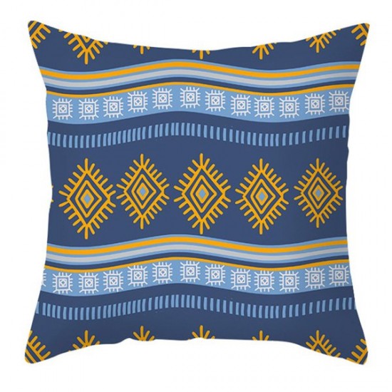 Nordic Bohemian Colorful Geometric Stripes Throw Pillow for Case Polyester Peach Velvet